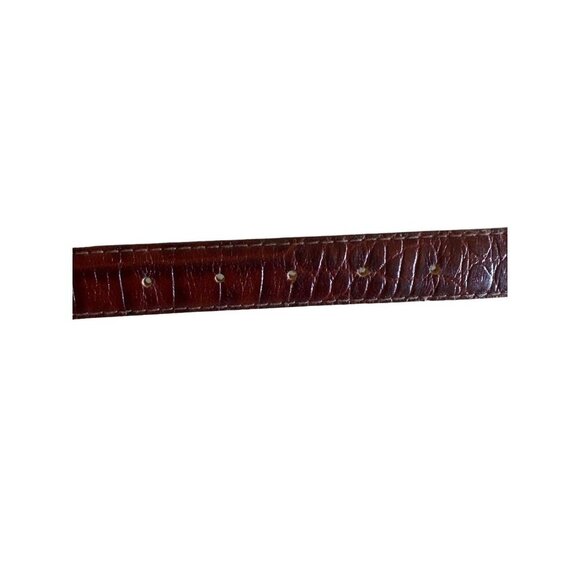 Liz Claiborne Vintage 1990s Brown Faux Croc Leather Belt Size Medium - Picture 6 of 6